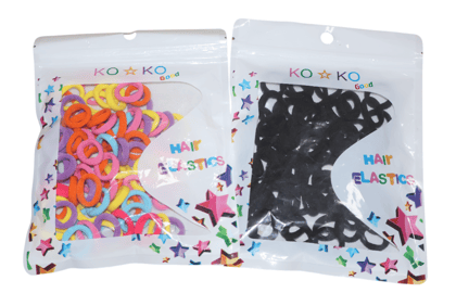 Colorful & Black Hair Elastics Set for All Hair Types