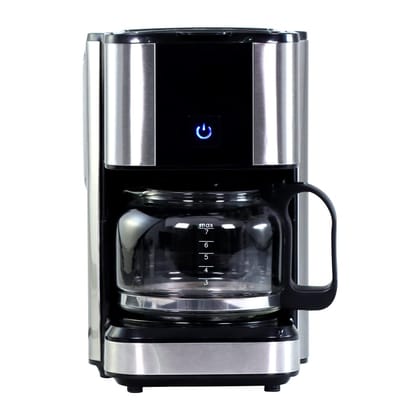 Wonderchef Regalia Brew Coffee Maker 550 W|Stainless Steel Body|700ml Borosilicate Glass Carafe|3-in-1 Filter Coffee, Espresso, Cappuccino|7 Cups Coffee| Black & Silver|2 Year Warranty