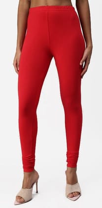 RATHNA APPARELS Churidar Ethnic wear Leggings (Red,Solid ) (S - Size)