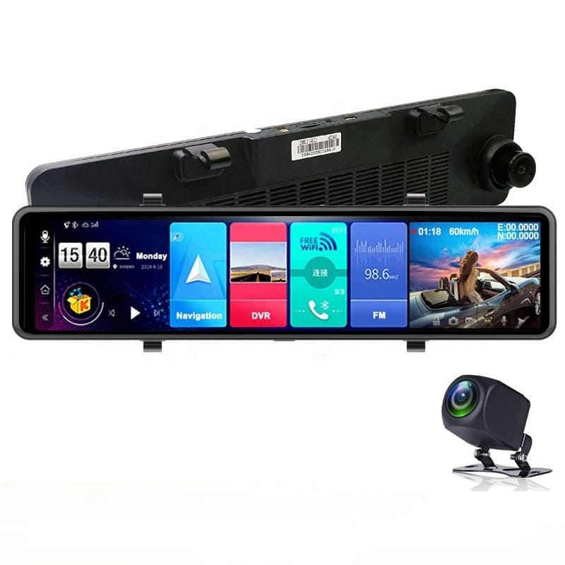 AUSHA Full HD Dual Dash Camera D4 | 12″ Touch Screen, ADAS, GPS & 4G SIM Support