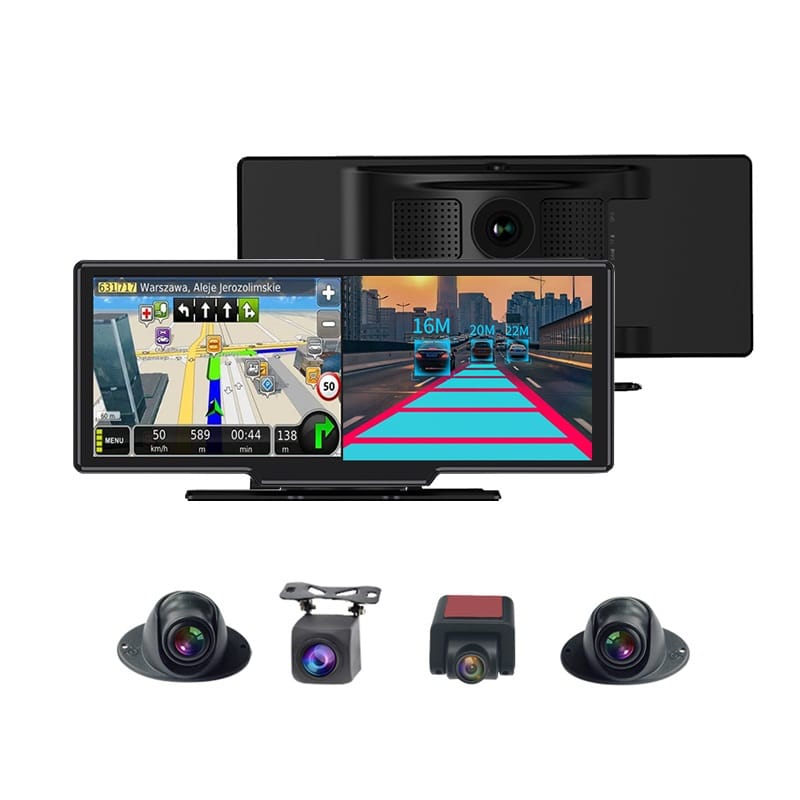AUSHA Smart 4G Dashcam with 10.26” Touchscreen | 4-Channel Full HD, GPS, Night Vision & Fleet Tracking
