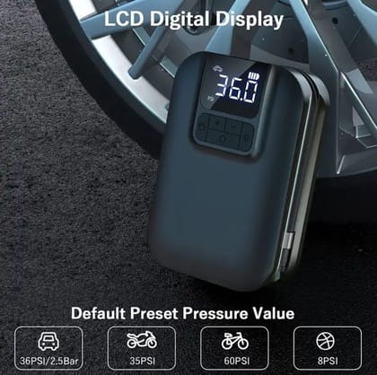 AUSHA Cordless Portable Tire Inflator 150 PSI | Digital Display, Auto Shut-Off & 5000mAh Battery