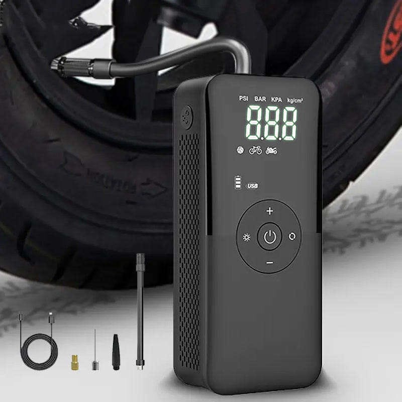 AUSHA Cordless Tire Inflator 150 PSI | Dual Battery Portable Air Pump with LCD Display, LED SOS & Auto Shut-Off