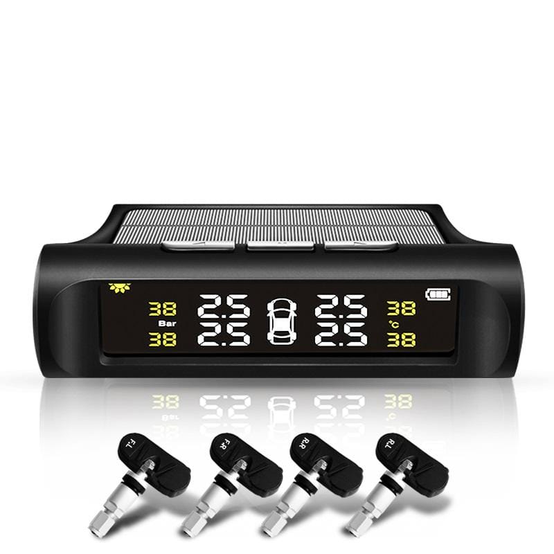 AUSHA Tyre Pressure Monitoring System (TPMS) with 4 Internal Sensors | Real-Time Alerts, Solar & USB Charging