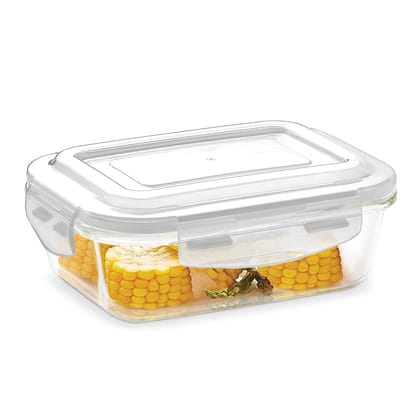 Borosil Klip N Store Glass Storage Container For Kitchen With Air-Tight Lid, Microwave & Oven Safe, Round, 400 ml, Clear Borosil Klip N Store Glass Storage Container For Kitchen With Air-Tight Lid, Microwave & Oven Safe, Round, 400 ml, Clear