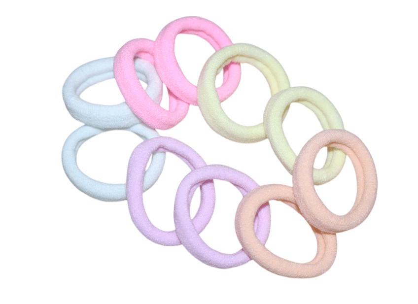Pastel Hair Ties Set - Soft & Gentle, Assorted Colors