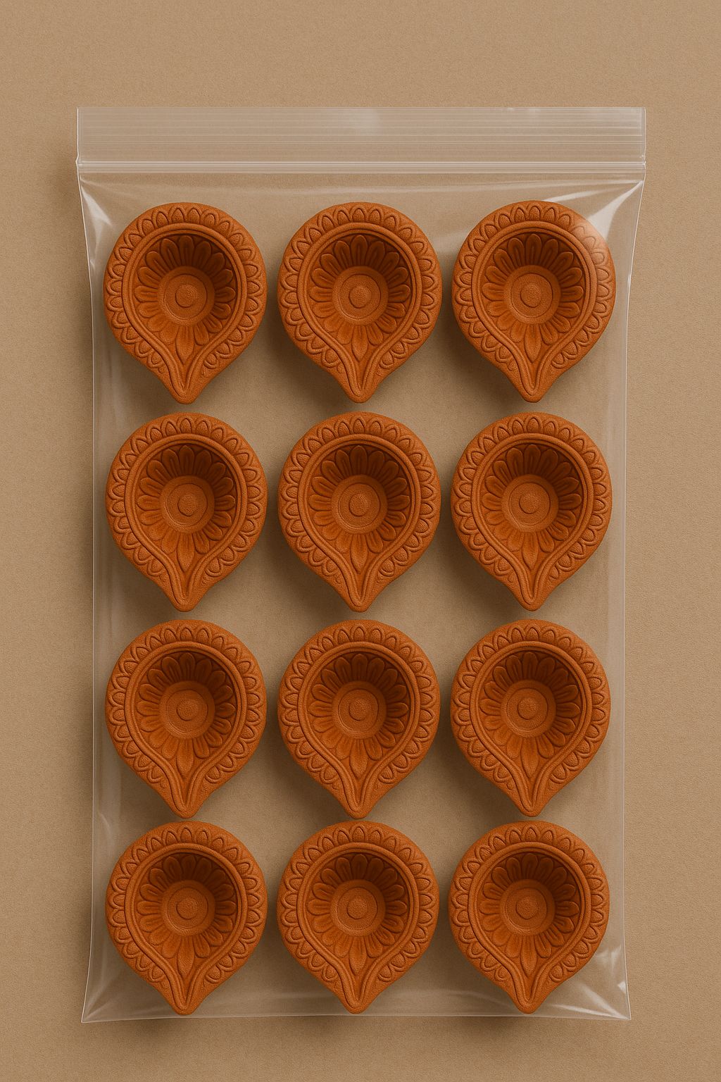 Handmade Clay Diya Lamp Set (Pack of 12)