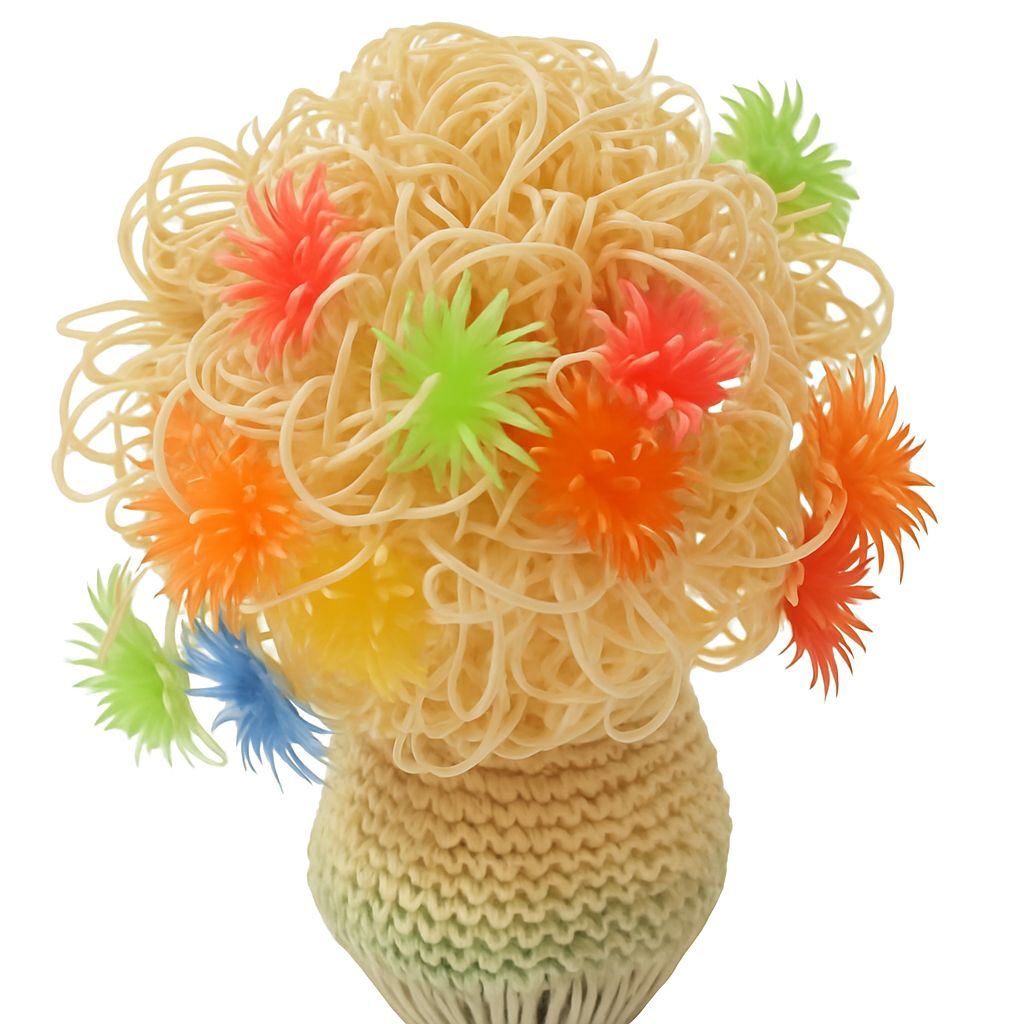 Whimsical Noodle Bloom Bouquet - Unique Art Piece