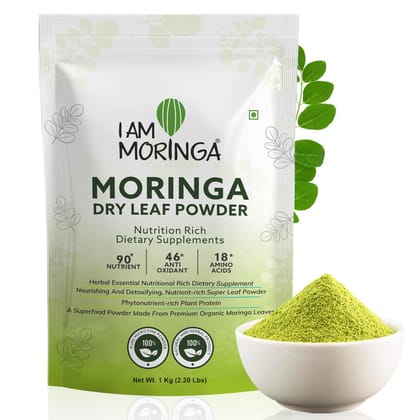 I AM MORINGA Moringa Dry Leaf Powder, 1 Kg, Nutrition Rich Dietary Supplement I AM MORINGA Moringa Dry Leaf Powder, 1 Kg, Nutrition Rich Dietary Supplement