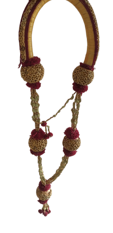 Golden Decorative Garland with Intricate Beadwork