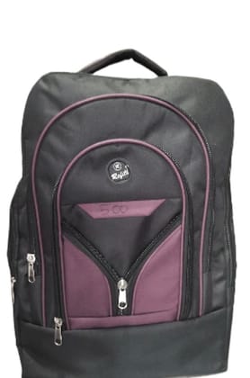 Stylish Black and Purple Backpack with Multiple Pockets Stylish Black and Purple Backpack with Multiple Pockets