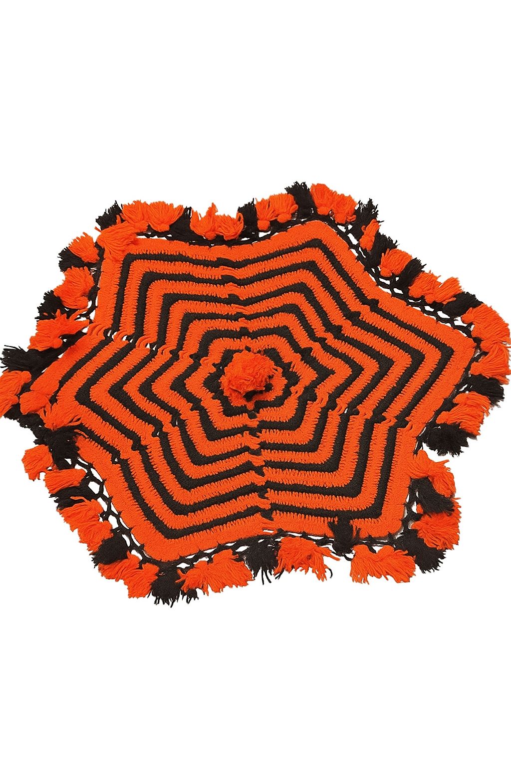 Handmade Crochet Starburst Table Mat with Tassels