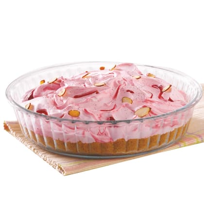 Borosil 1.5 L Baking & Serving Round Shape Fluted Dish | Borosilicate Glass Bakeware and Serveware Tray | Microwave, Oven & Dishwasher Safe Bowl | Transparent Borosil 1.5 L Baking & Serving Round Shape Fluted Dish | Borosilicate Glass Bakeware and Serveware Tray | Microwave, Oven & Dishwasher Safe Bowl | Transparent