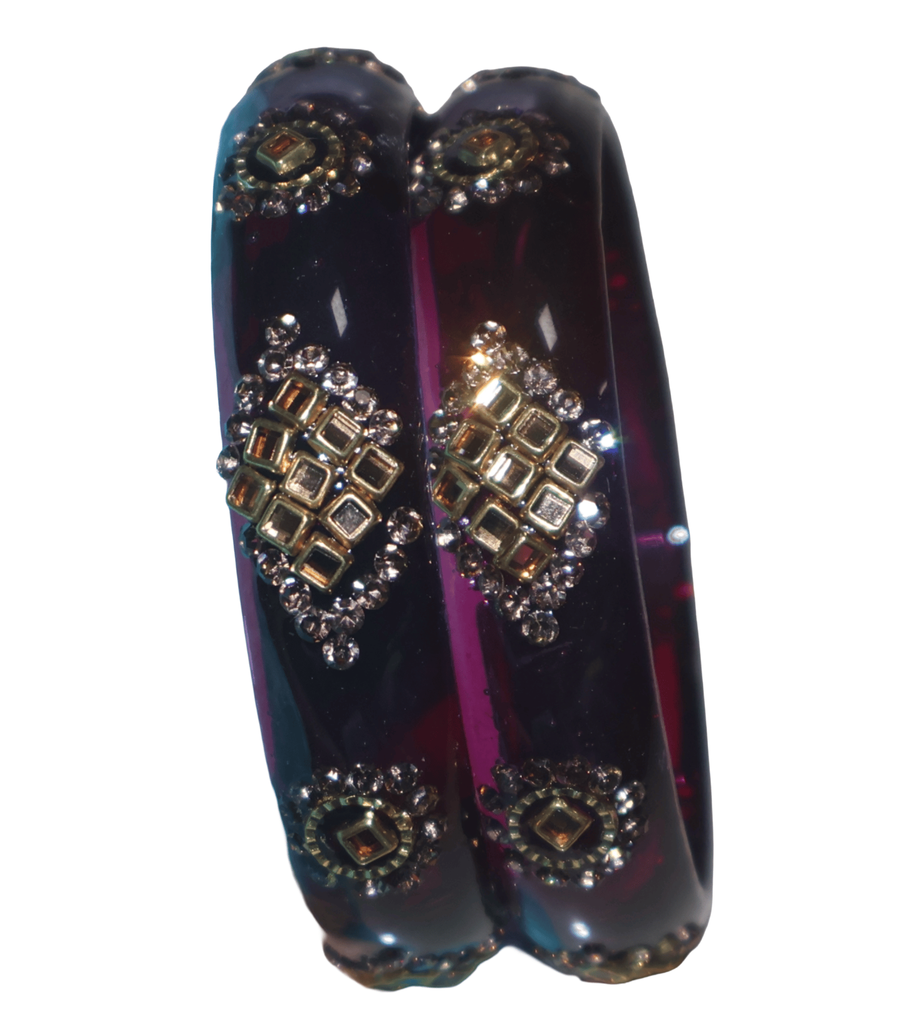 Elegant Dark Hued Embellished Bangles