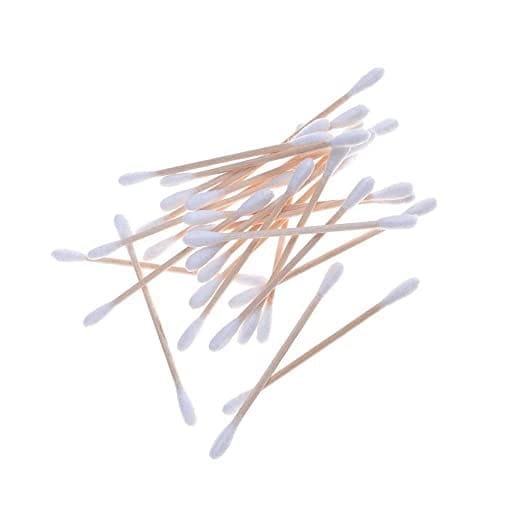 Nawani Wooden Stick Double Head Tips Natural Pure Cotton Ear Cleaning Picks Buds - 400 Pcs