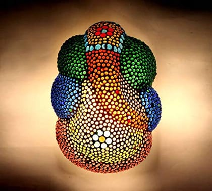 Wall Mounted Mosaic Ganesh Ji Light for Living/Drawing Room/Office/Bedroom/Decoration (Multicolour)