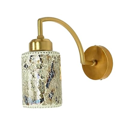 Somil Stylish Dazzling Metal and Glass Wall Lamp/Night Lamp, Blue, White, 9.5 X 9.5 X 26.5 CM