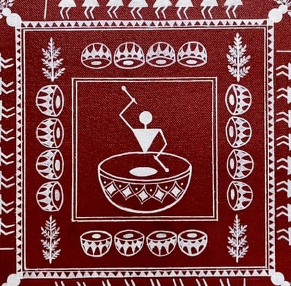 Warli Art Drum Musician Painting - Tribal Wall Decor