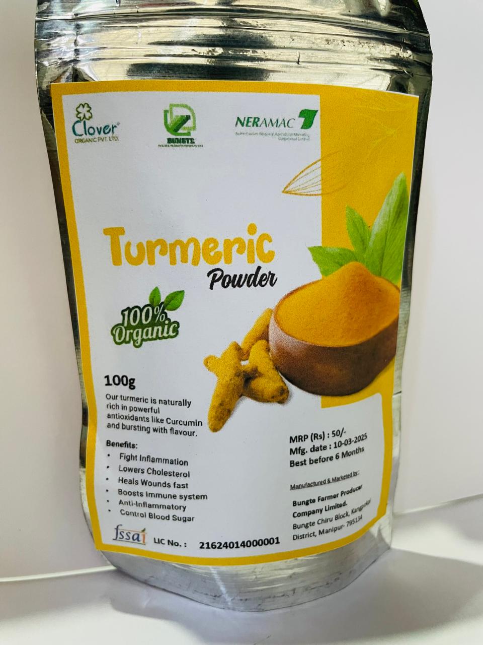 Bungte Turmeric Powder - 100g | Pure & Natural Spice