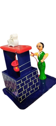 Handcrafted Wooden Water Pump  & Well Toy