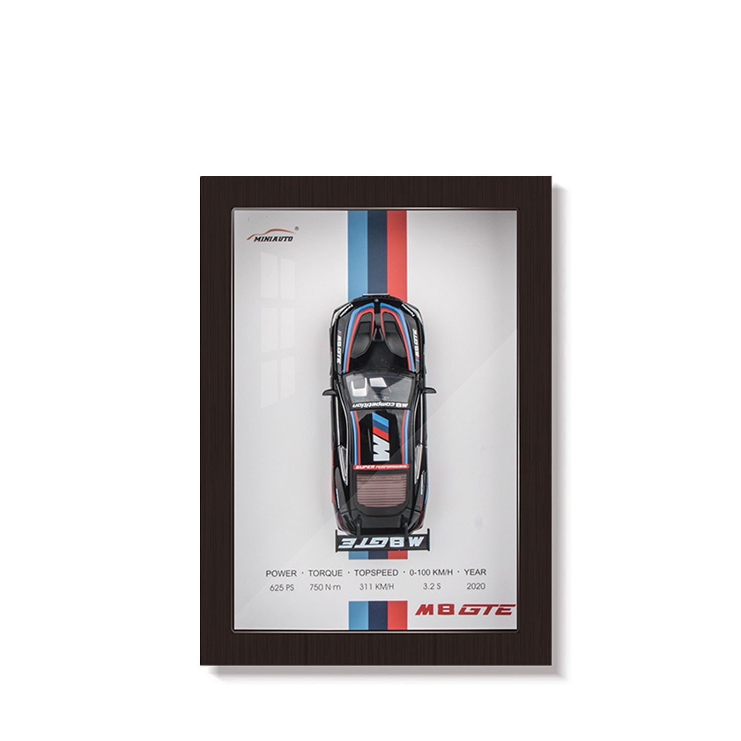 KTRS ENTERPRISE Toy 3D Wooden Photo Frame With 1/32 Diecast Metal Miniature Toy Car, 12 Inches Wall Decoration Suitable for Modern Style Living Room