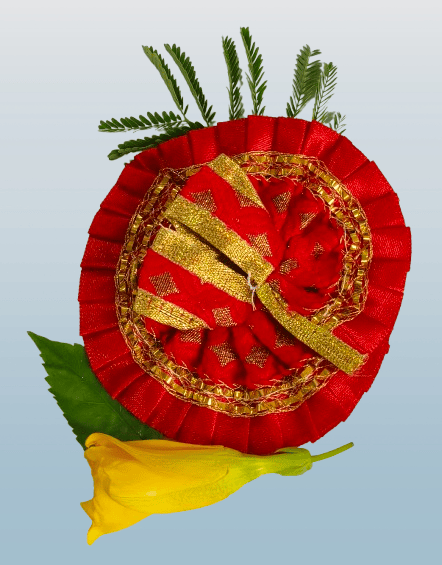 Red & Gold Laddu Gopal Dress - Divine Attire