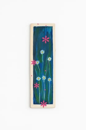 Hand-Painted Floral Wooden Bookmark