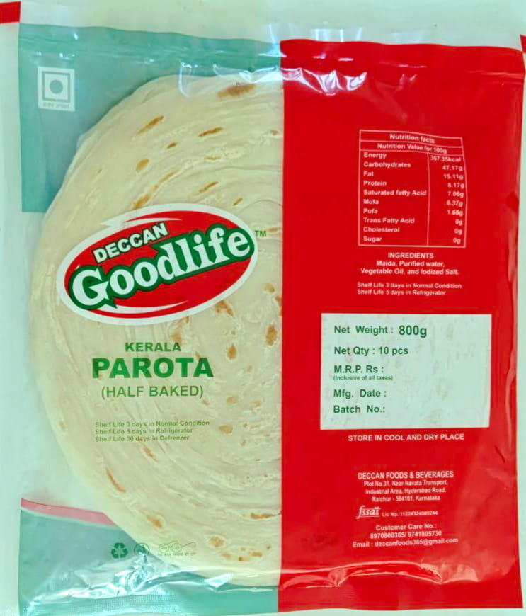 Deccan Goodlife Kerala Parota - Half Baked (10 pcs)