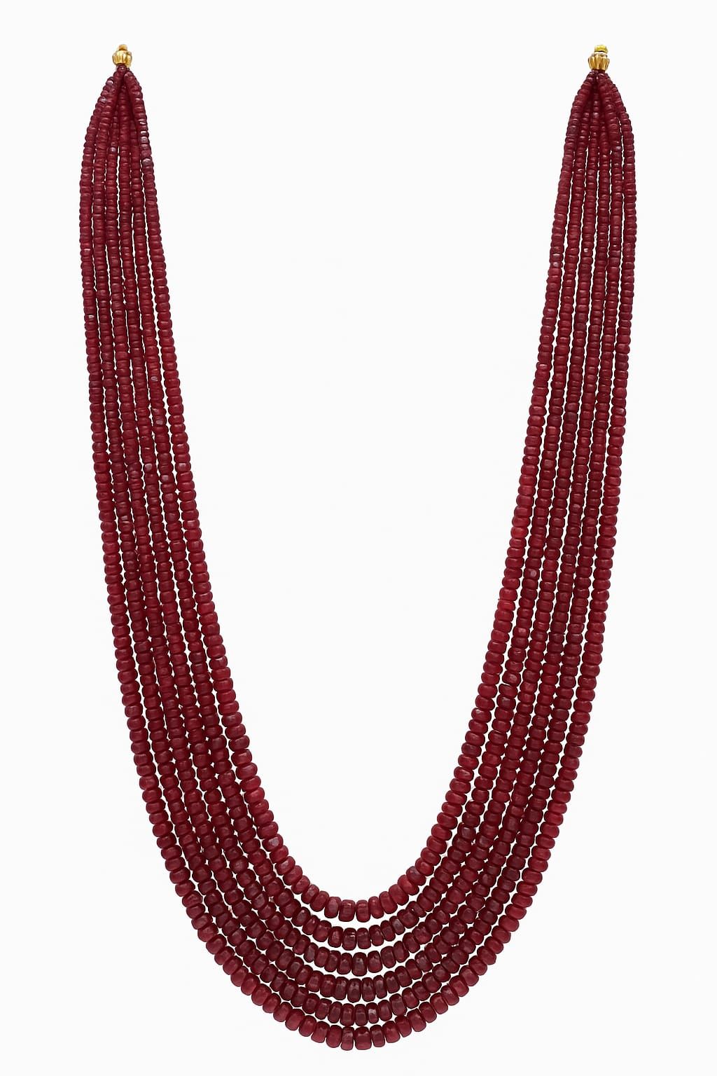 Radiant Ruby Bead Multi-Strand Necklace