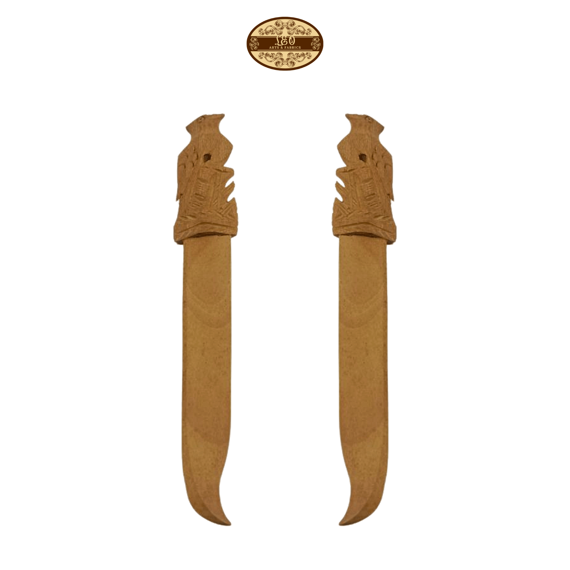 Handcrafted Wooden Paper Cutter with Bird Plain Figurine at Top, 17.78 cm - Pack of 2
