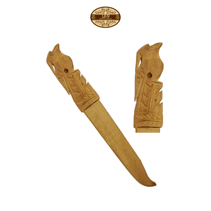 Handcrafted Wooden Paper Cutter, 7 inch, Bird Figurine with Hairdo at Top, Pack of 2 Handcrafted Wooden Paper Cutter, 7 inch, Bird Figurine with Hairdo at Top, Pack of 2
