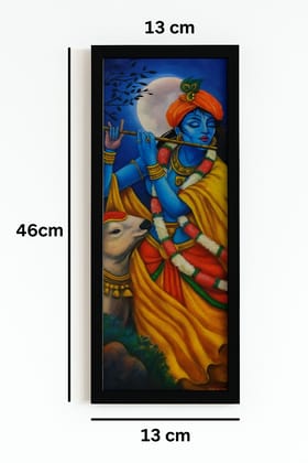 Divine Melody – Lord Krishna with Flute and Cow