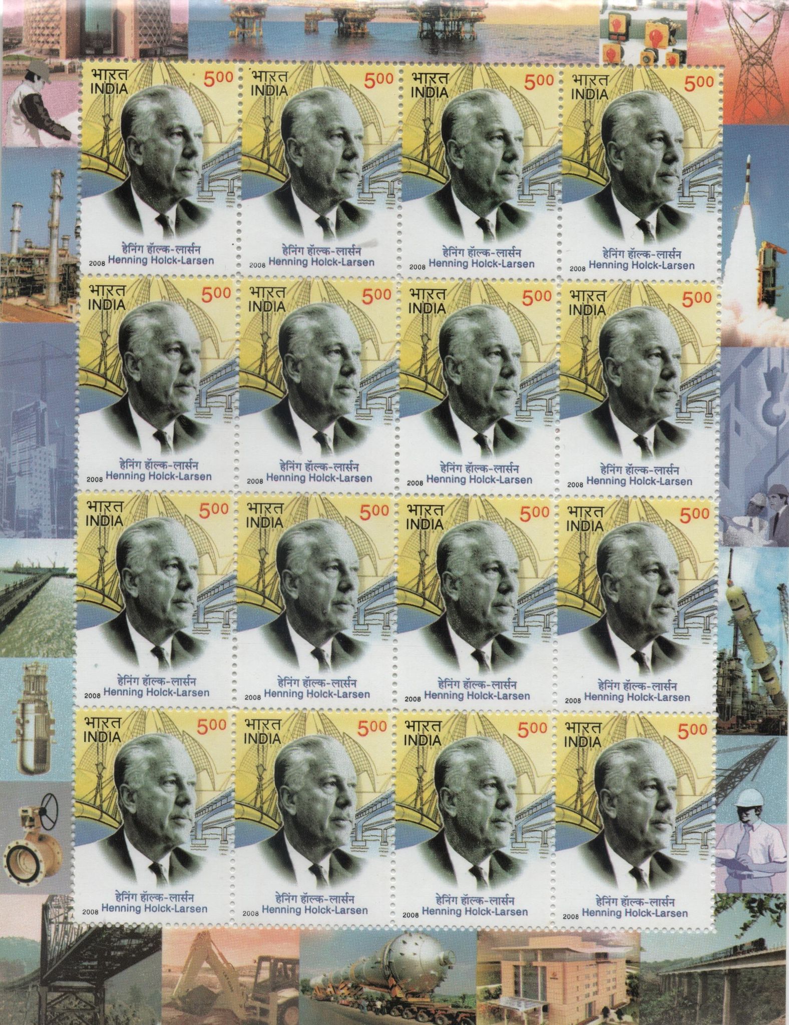 Shobhaphila's Indian  Henning Holck Larson Sheetlet Stamps 2008