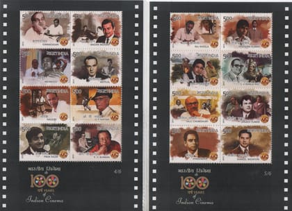 Shobhaphila's Indian 100 Years of Indian Cinema  Sheetlets Stamp ( 3rd May 2013 )( set of 6)