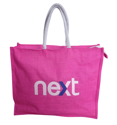 NEXT Natural Jute Tote Bag with White Handles NEXT Natural Jute Tote Bag with White Handles