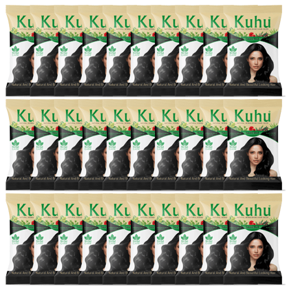 KUHU Herbal No Ammonia Hair Color Natural Black 