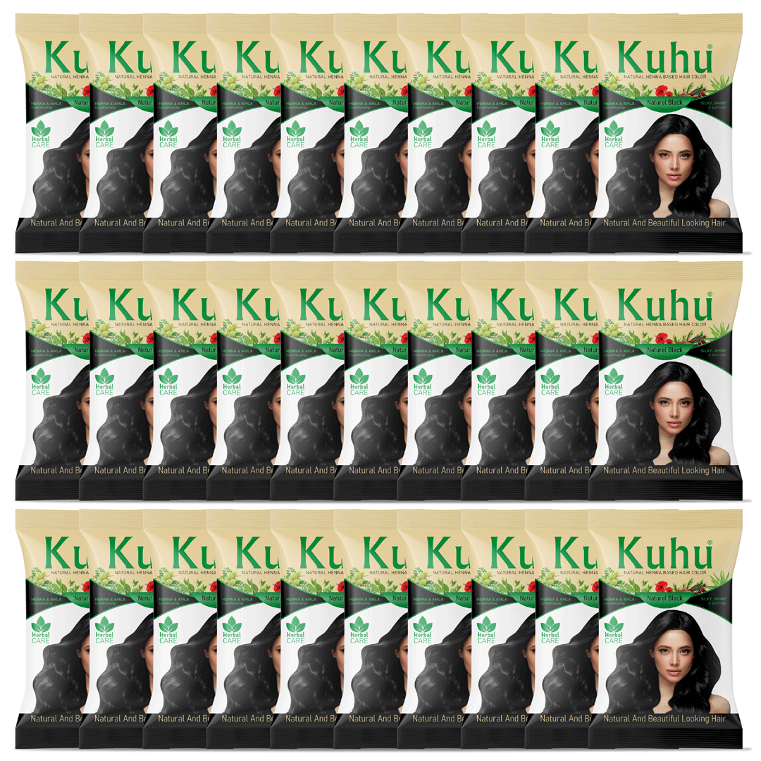 KUHU Herbal No Ammonia Hair Color Natural Black 