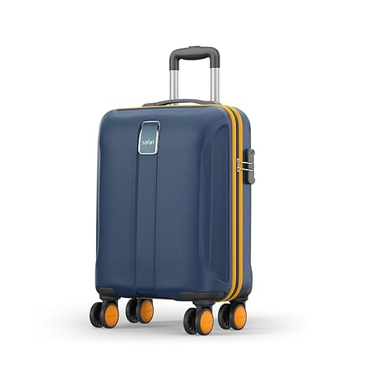 Neo 8 Wheels 55 Cm Small Cabin Trolley Bag Hard Case Polycarbonate 360 Degree Wheeling System Luggage, Trolley Bags for Travel, Suitcase for Travel, Graphite Blue