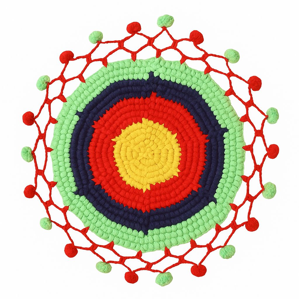 Vibrant Bloom Crochet Doily