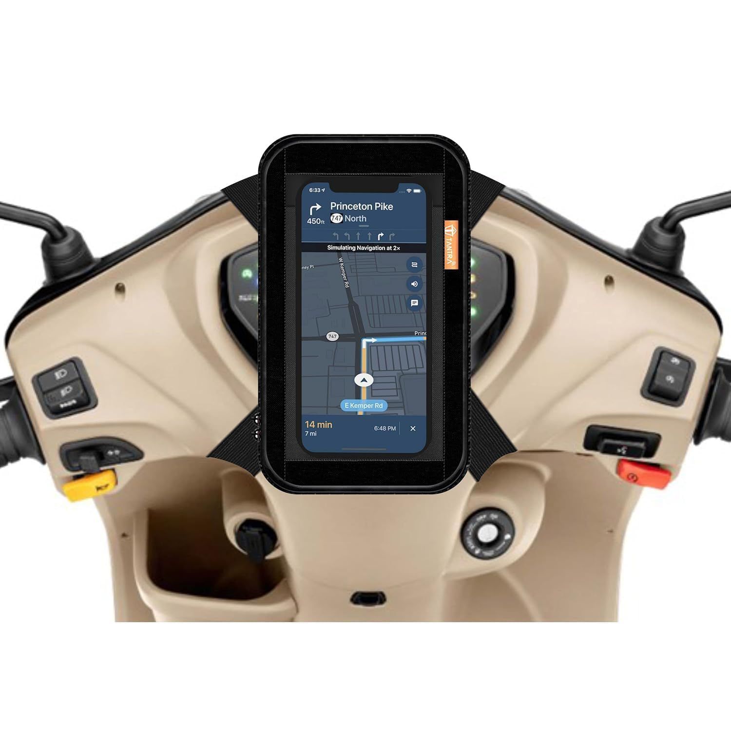 ShortWell Universal Mobile Holder/Stand/Mount Pouch for Scooters Scooty Activa Jupiter EV's | X1 Model... ShortWell Universal Mobile Holder/Stand/Mount Pouch for Scooters Scooty Activa Jupiter EV's | X1 Model... - Black