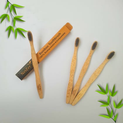Bamboo Toothbrush – Nebula | Biodegradable & Eco-Friendly (Pack of 4)