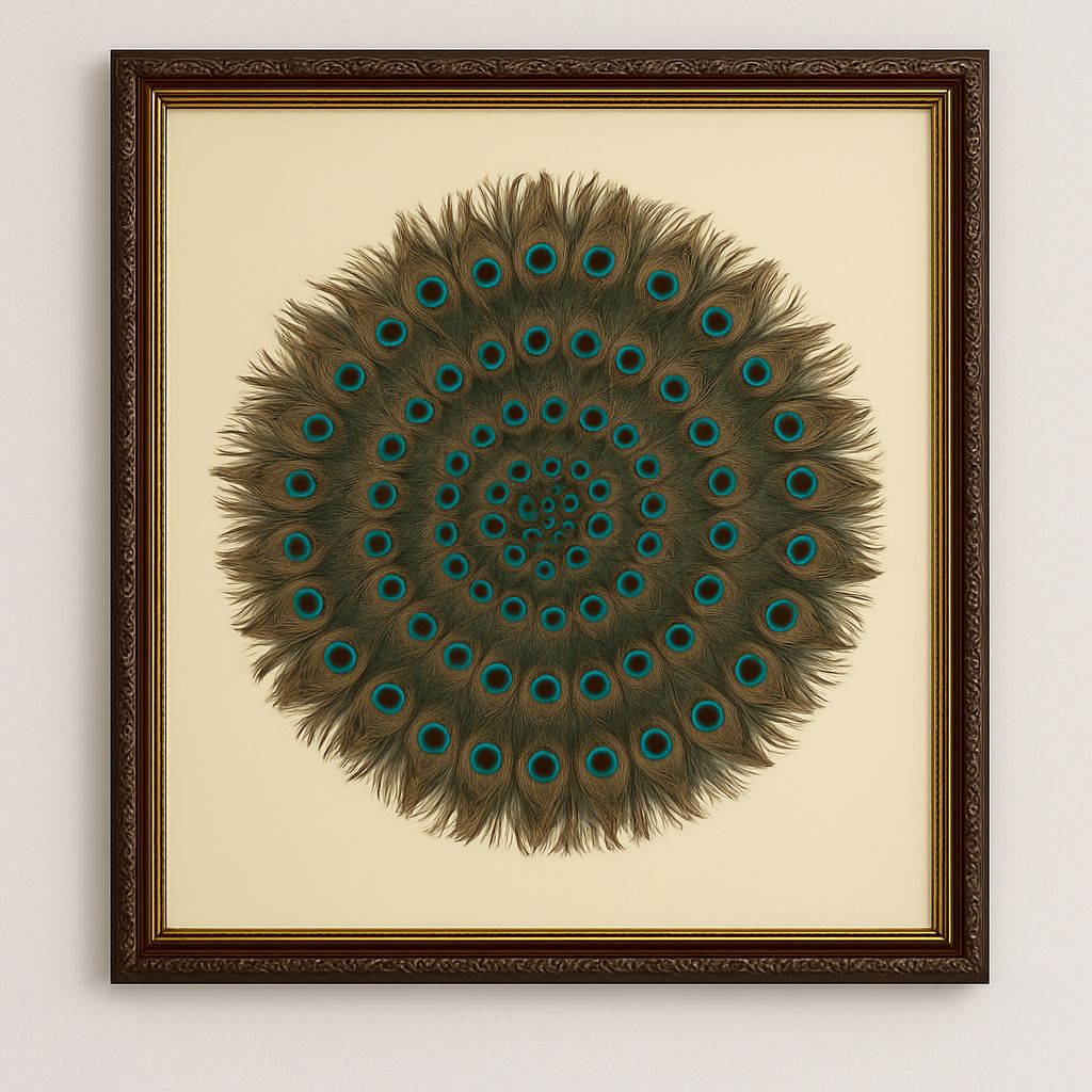 Peacock Harmony Mandala – A Radiant Wall Art Embodying Nature’s Elegance