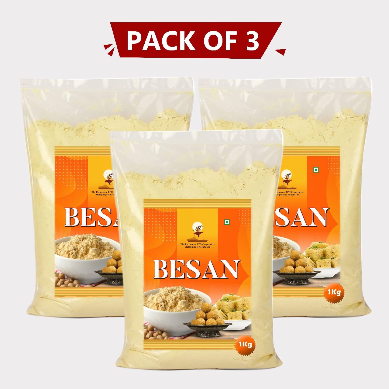 Besan (Gram Flour), 1 kg,Pack of 3