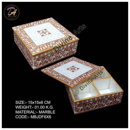 Marble Dry Fruit Box Marble Dry Fruit Box