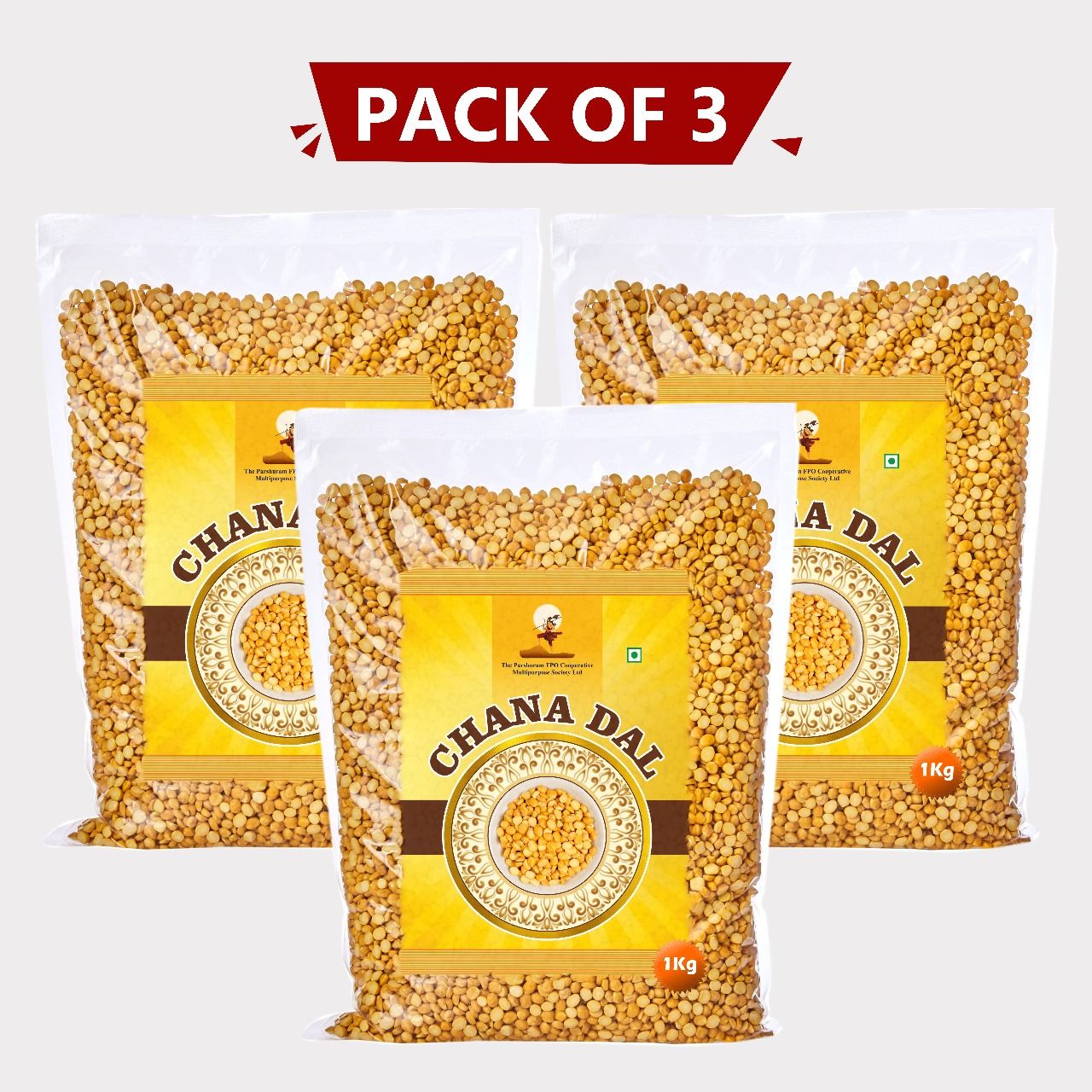 Chana Dal (1kg), Pack of 3