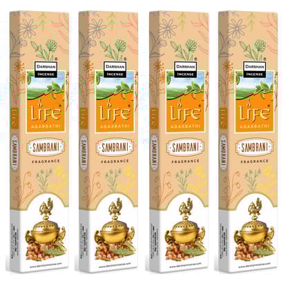 DARSHAN INCENSE - SAMBRANI INCENSE STICKS (PACK OF 4)