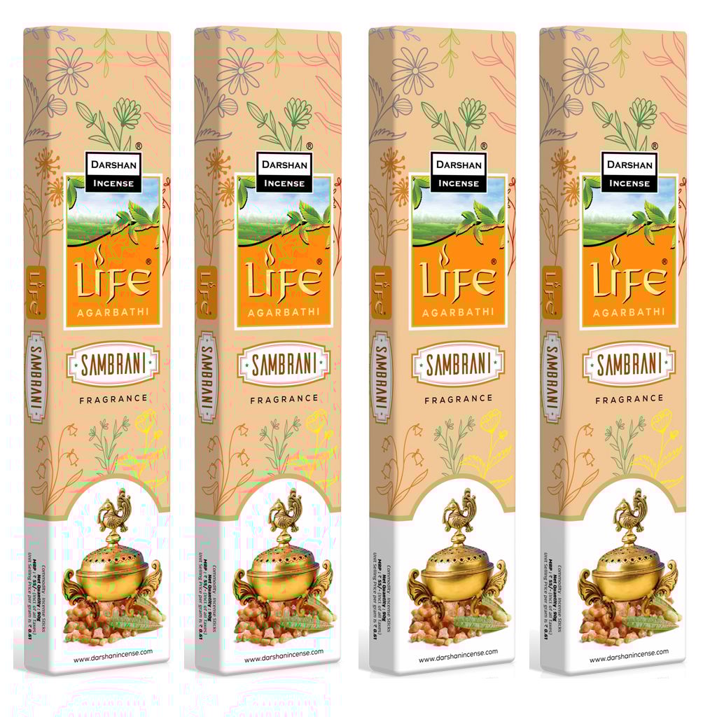 DARSHAN INCENSE - SAMBRANI INCENSE STICKS (PACK OF 4)