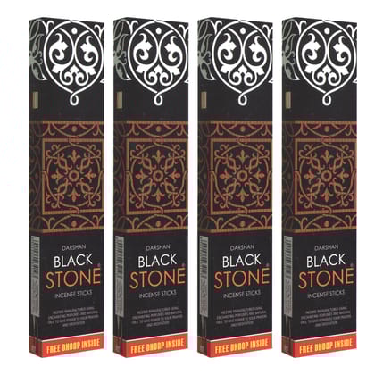 Darshan Incense Black Stone Incense Sticks Agarbatti  (PACK OF 4)