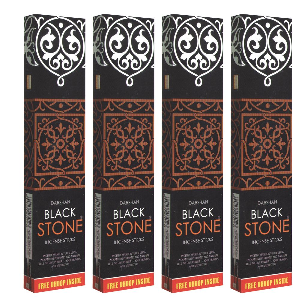 Darshan Incense Black Stone Incense Sticks Agarbatti  (PACK OF 4)
