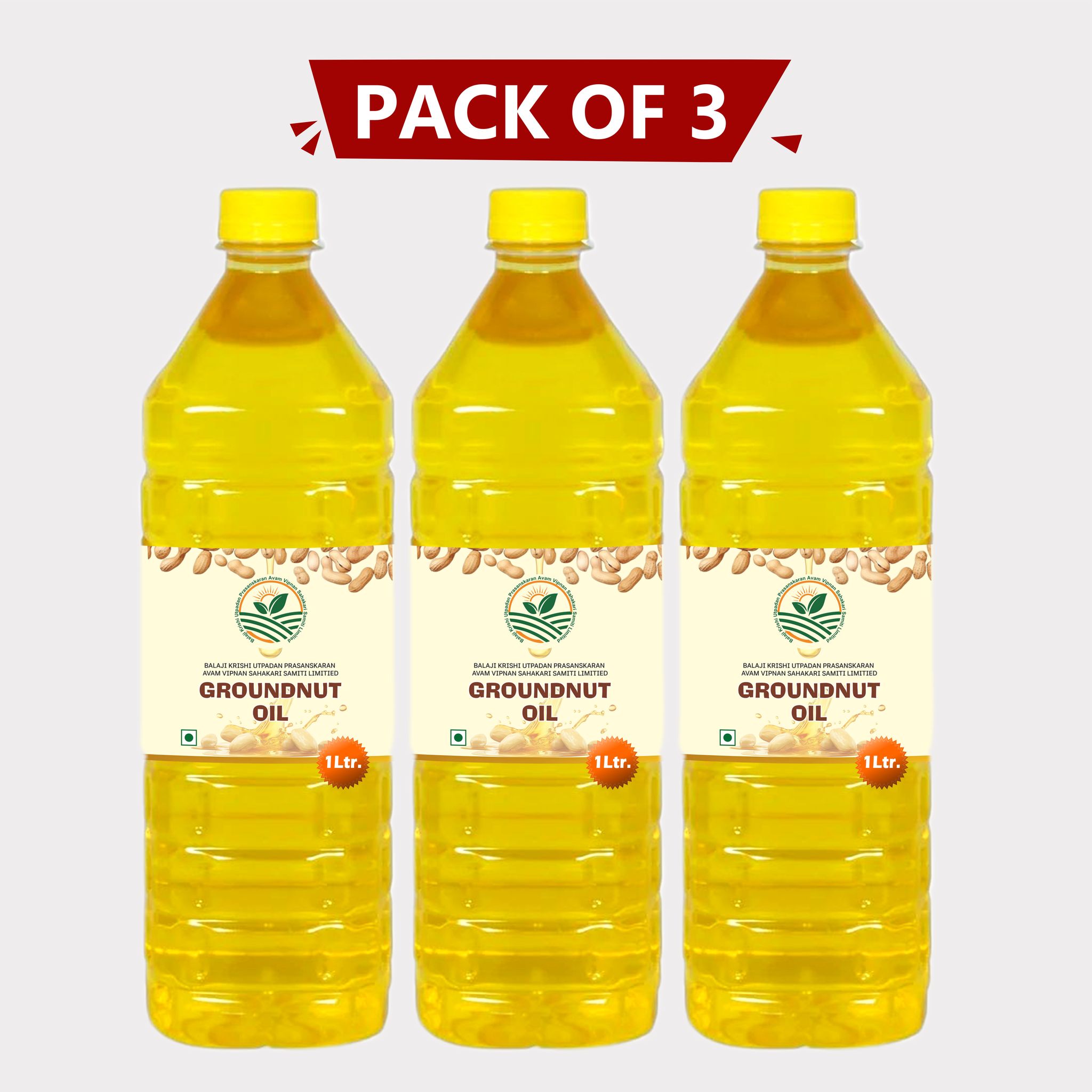 Groundnut oil 1 litre, pack of 3
